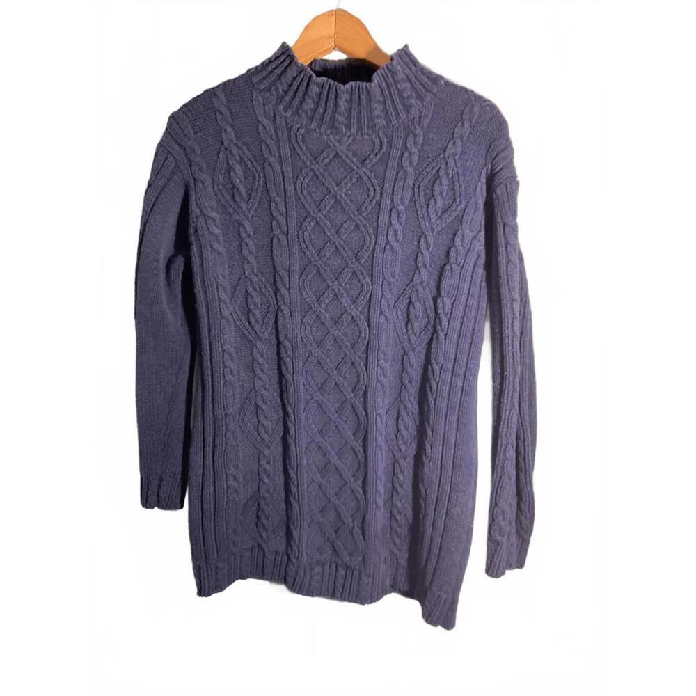 Vintage Milano Navy Blue Cable Knit Sweater Small